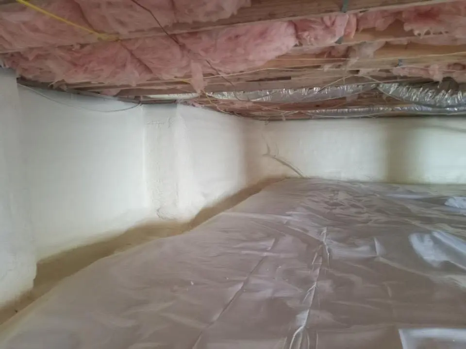 Crawl space encapsulation with closed-cell spray foam for Flat Roof Repair in Torrington